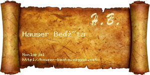 Hauser Beáta névjegykártya
